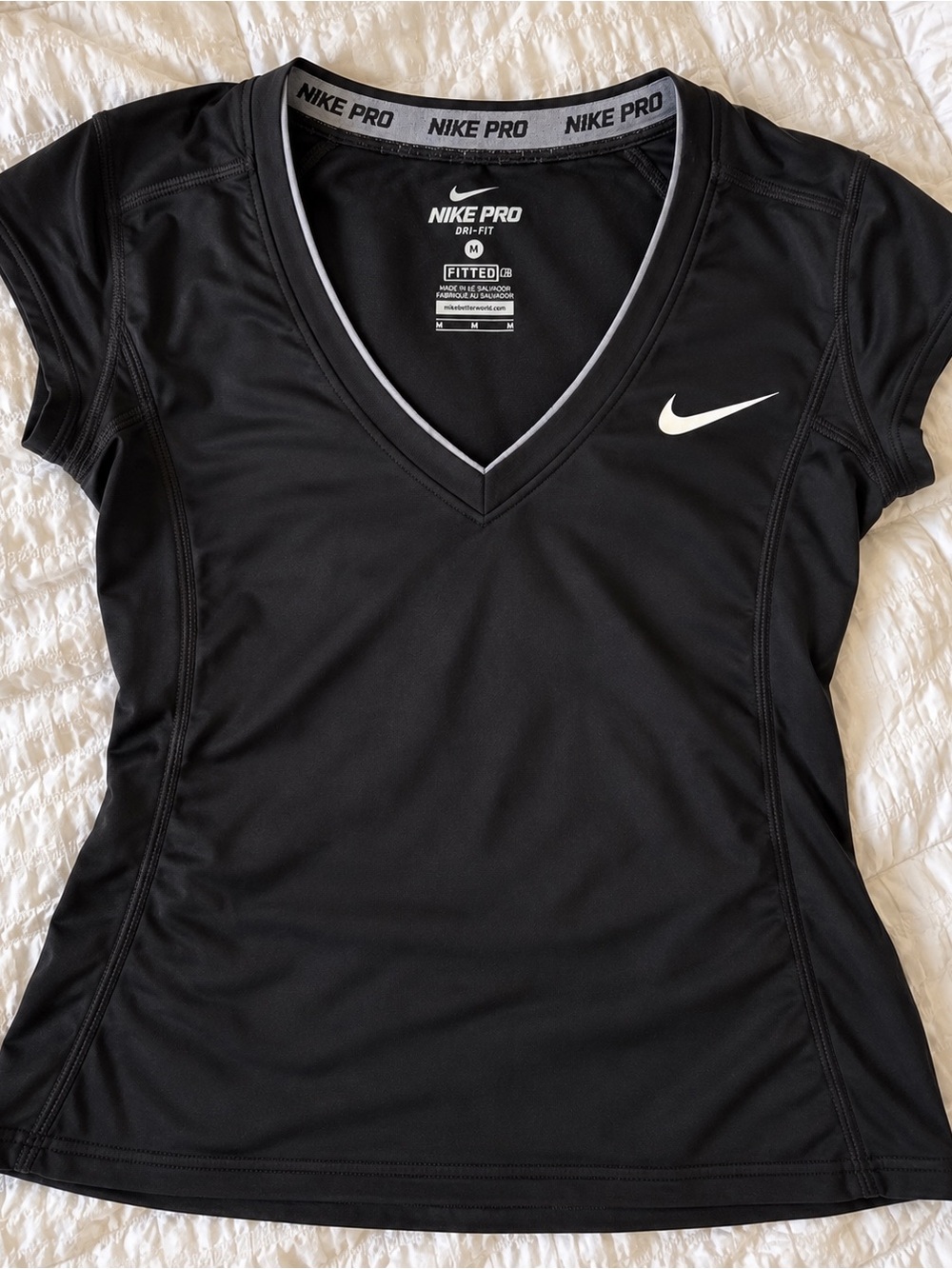 NIKE Pro Dri-FIT Fitted V-Neck Training Top – Size M